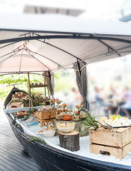 Luxury catering by the pool, food bloggers event, banquet, wedding, festive, hotel brunch buffet