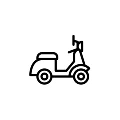 Naklejka premium Scooter icon in outline style on white background vector sign, Delivery symbol, logo illustration