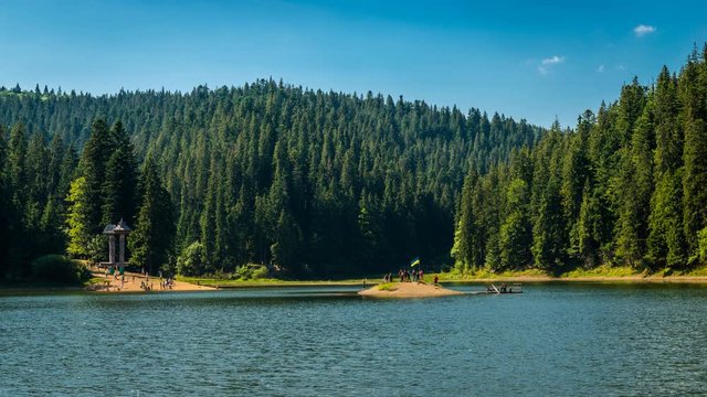 Lake Synevir summer in Ukraine timelapse