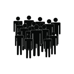 Icon of crowd of people on a white background, meeting of people, rally, vector illustration
