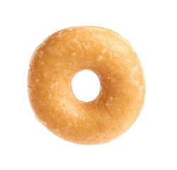 Sweet delicious glazed donut isolated on white
