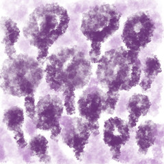 dark purple plants in smoke and fog