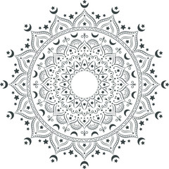 Islamic mandala sketch for coloring 