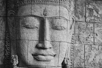 ancient Eastern Asia statue face 