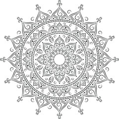 Islamic mandala sketch for coloring 