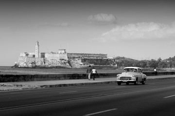 Classic old car on streets of Havana, Cuba