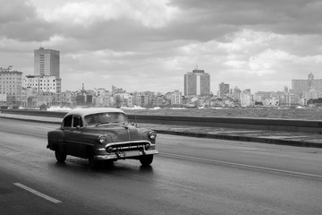 Classic old car on streets of Havana, Cuba