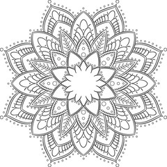 Islamic mandala sketch for coloring 