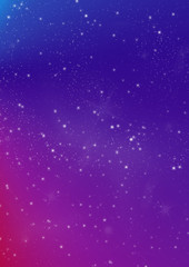 Fototapeta premium cosmos purple blue abstract gradient sky with stars, illustrated background 