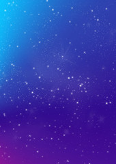 blue sky with stars, cosmos illustration  background gradient blue 