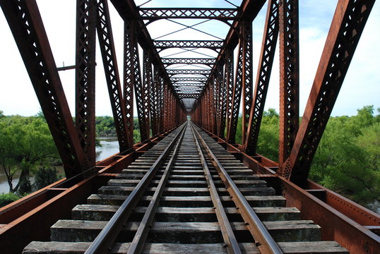 Railway Track On Bridge