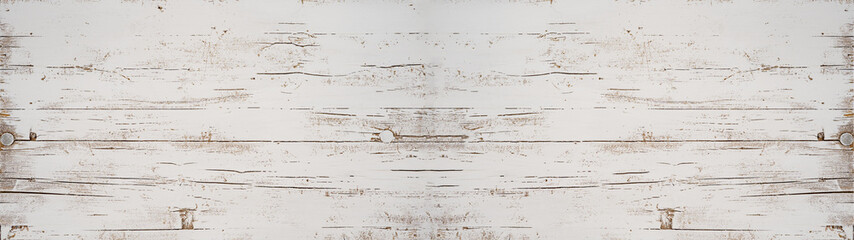Obraz premium old white painted exfoliate rustic bright light wooden texture - wood background banner panorama long shabby