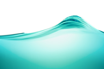 Pure blue water wave, close up, symbol of purity, freshness and ecology.