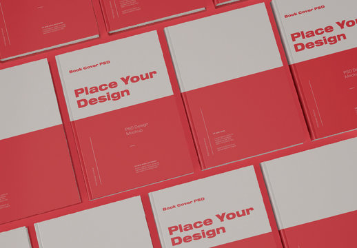 Array of Books Mockup