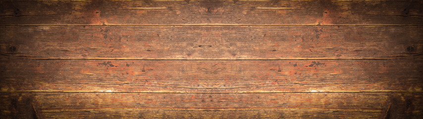 Old brown rustic dark grunge weathered wooden texture - Wood background panorama long banner 