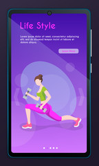 Fitness training. Female character.