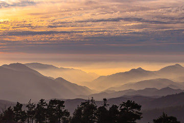 sunset in the mountains