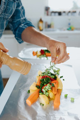grilled vegetables in the preparation