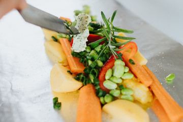 grilled vegetables in the preparation