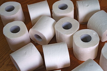 group of toilet rolls