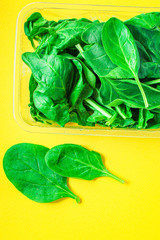spinach petals, fresh green vegetables grass microgreen Menu concept, food background, keto or...
