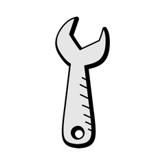 wrench hand drawn vector design. construction icon