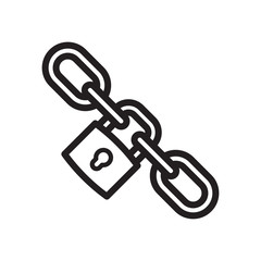 chain and padlock icon vector symbol template