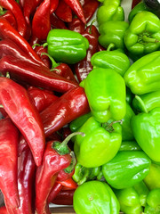 lots of fresh vegetables of Bulgarian pepper for cooking background