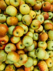 Naklejka na ściany i meble ripe fruit sweet apples for eating as a background