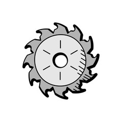 circular saw hand drawn vector design. construction icon