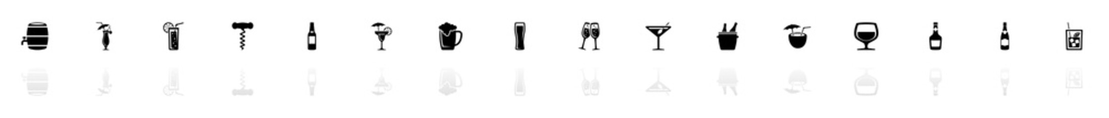 Alcoholic - Flat Vector Icons