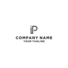 IP PI  initial based Alphabet icon logo