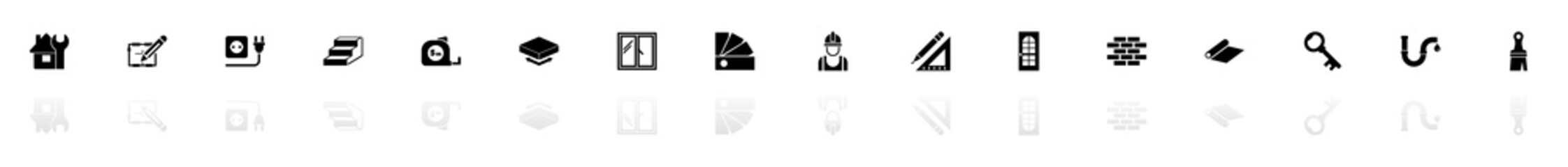 Building House - Flat Vector Icons