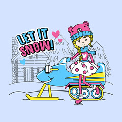 Let it snow. Design for apparel.