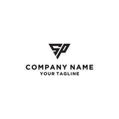 letter SP logo design icon template