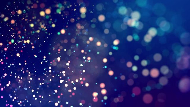 fantastic festive abstract background of glitter magic multicolor particles fly or float in viscous liquid and glow, amazing shining bokeh in 4k. Luma matte as alpha channel. 71