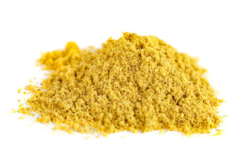 Orange curry spice isolated on the white background