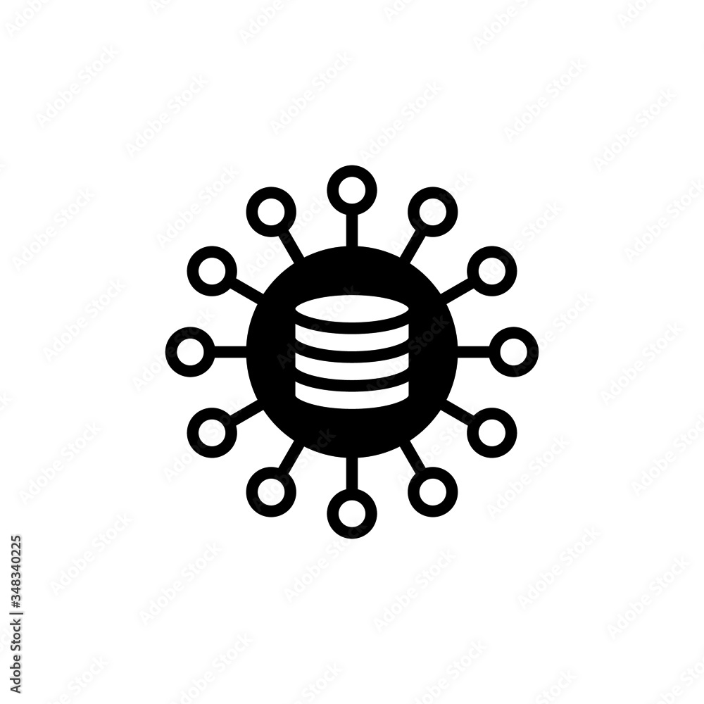 Poster big data vector icon in black solid flat design icon isolated on white background