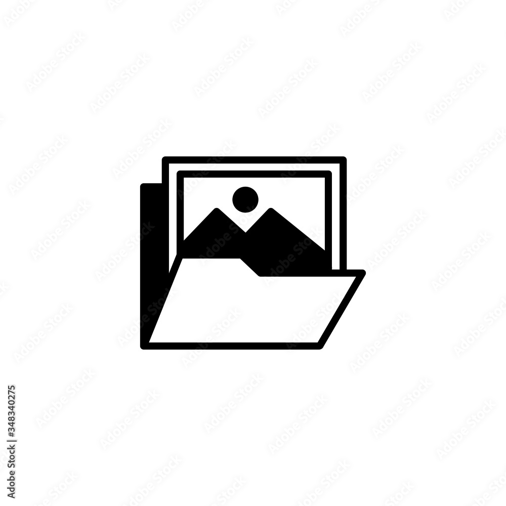 Poster image archive vector icon in black solid flat design icon isolated on white background