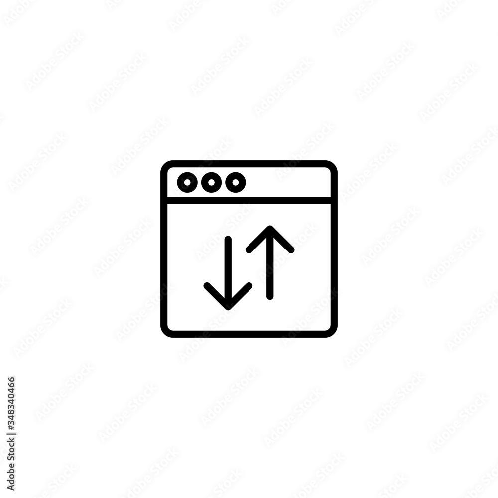 Poster internet traffic icon vector in linear, outline icon isolated on white background