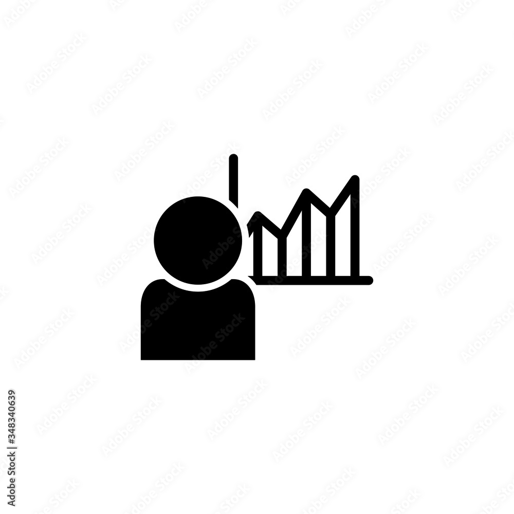 Aufkleber user data vector icon in black solid flat design icon isolated on white background