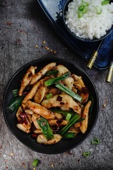 Fish with dry chilli pepper served with jasmine rice