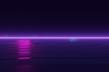 Empty background scene. rays of searchlights, neon blue and purple  light, highlights and lights. Night view of the scene. Dark background with spotlights.