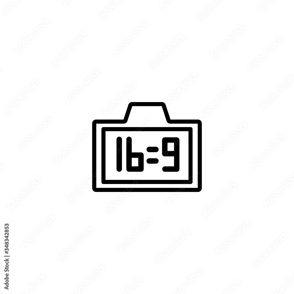 Poster aspect icon vector in linear, outline icon isolated on white background