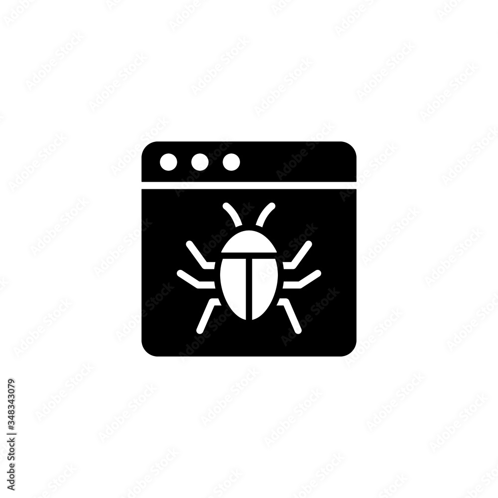 Poster bugs icon vector in black solid flat design icon isolated on white background