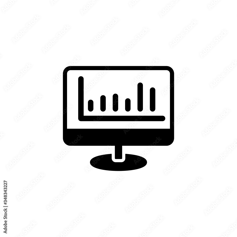Aufkleber computer systems analyst vector icon in black solid flat design icon isolated on white background