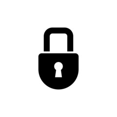 Blocked padlock icon vector in black solid flat design icon isolated on white background