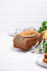 Banana bread or loaf cake