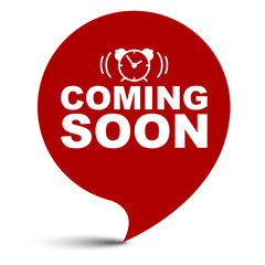 red vector illustration banner coming soon
