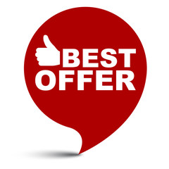 red vector illustration banner best offer